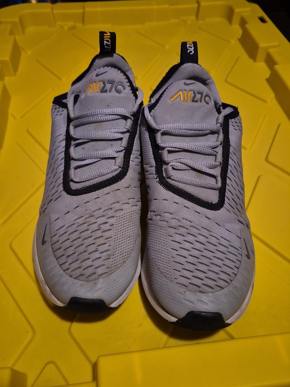 Nike Air270 Grey Slip-On Sneakers with Yellow Accent